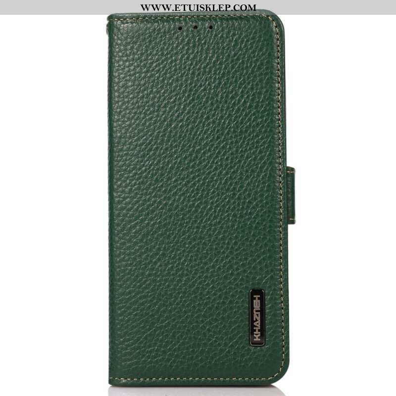 Etui Folio do Poco X5 5G Skóra Liczi Khazneh Rfid